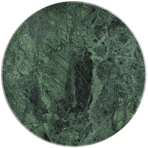 Art Deco Coffee Table with Marble, 36" W x 36" D x 16" H, Green V599411