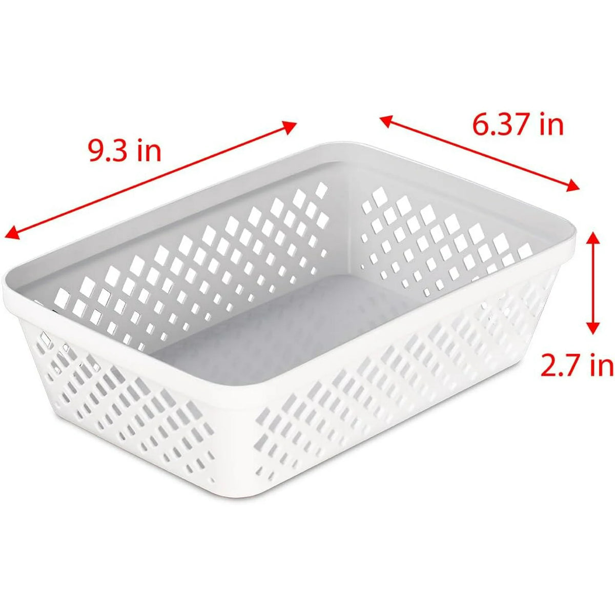 White 6 Pack Plastic Storage Basket Set S5058