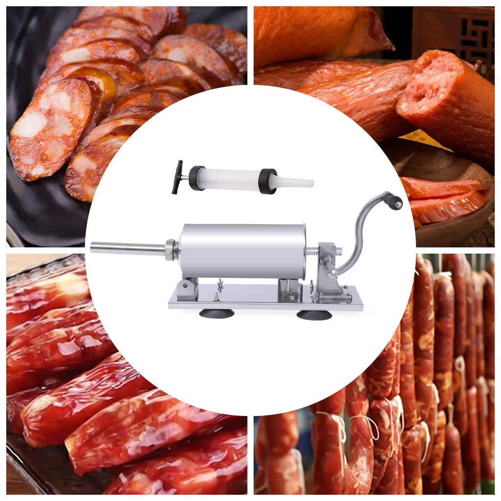 8LBS/4L Manual Stainless Steel Sausage Stuffer I35058