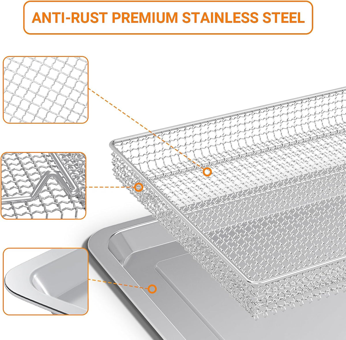 Stainless Steel Baking Tray Pan and Air Fryer Basket Q96836