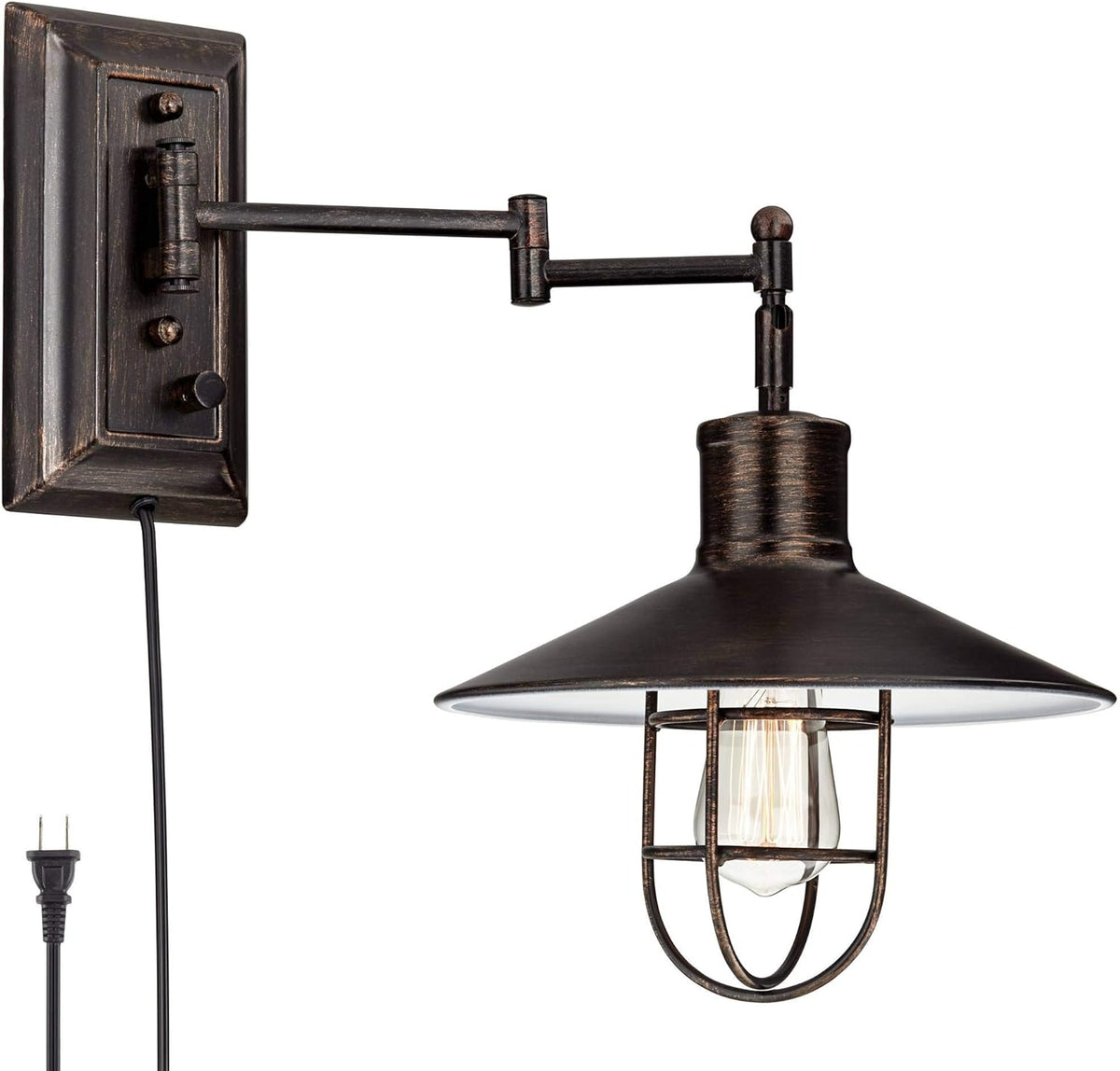 Brushed Bronze Swing Arm Wall Lamp I215