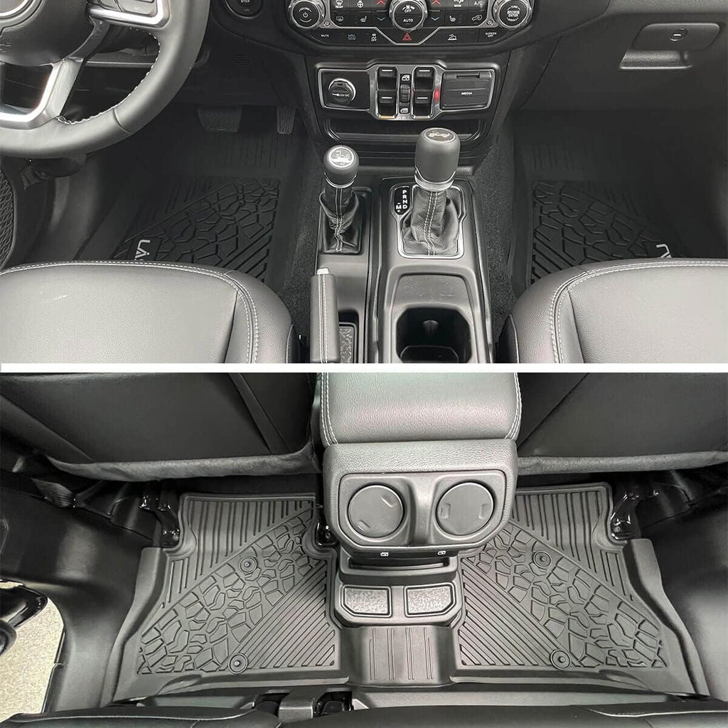 Black TPE Car Floor Liners Front & Rear Rows W483628