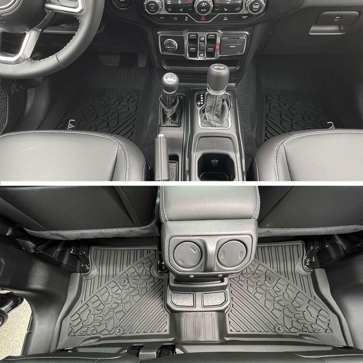 Black TPE Car Floor Liners Front & Rear Rows W483628