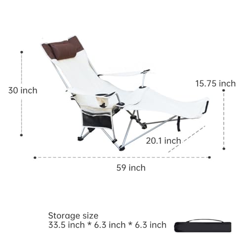 Reclining Camping Chair with Foot Rest, 3.75 lbs, Supports 264 lbs V69810