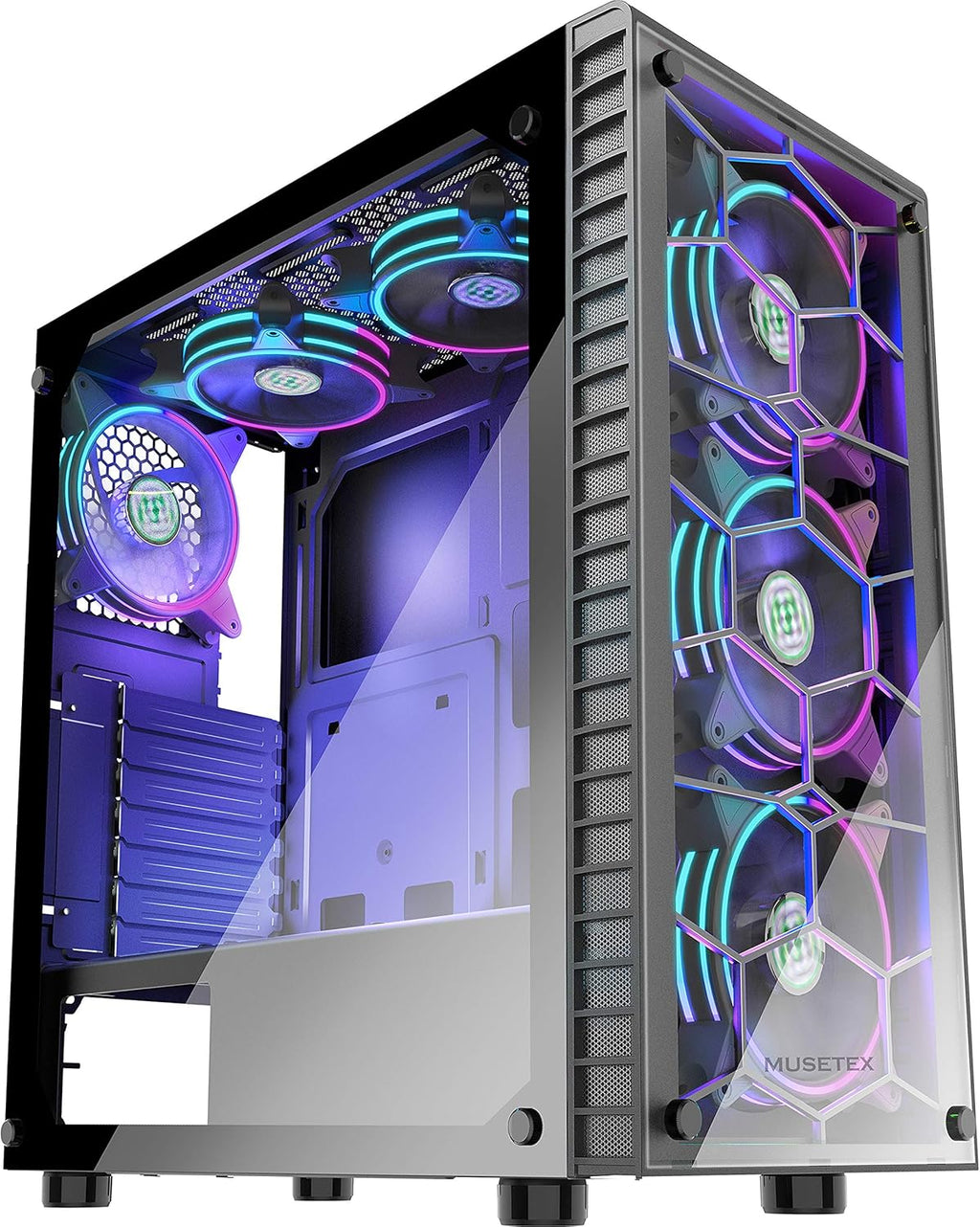 ATX Mid-Tower Case with USB3.0 Tempered Glass Panels (Black) P696392