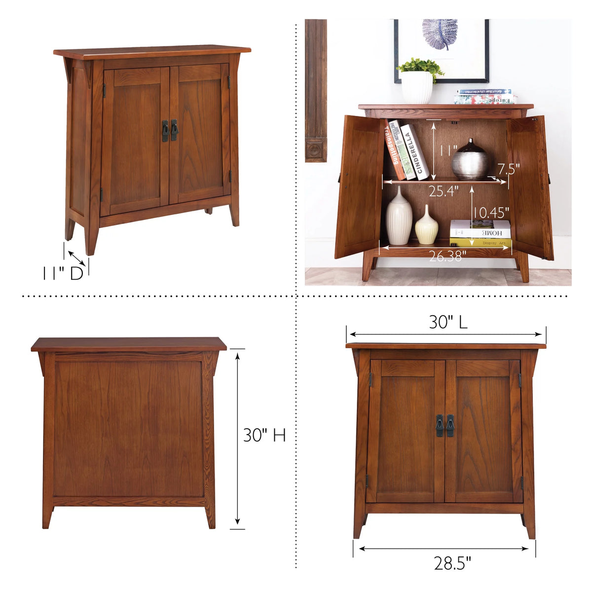 Solid Wood Hall Stand, Rich Russet Finish K59959
