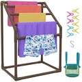 5 Bar Brown Freestanding PVC Pool Towel Rack with 8 Towel Clips F544