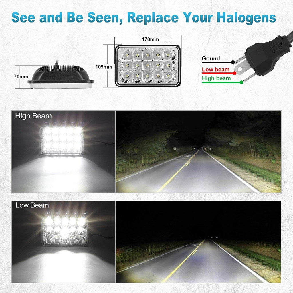 4x6 LED Sealed Beam Headlight Conversion Kit V569