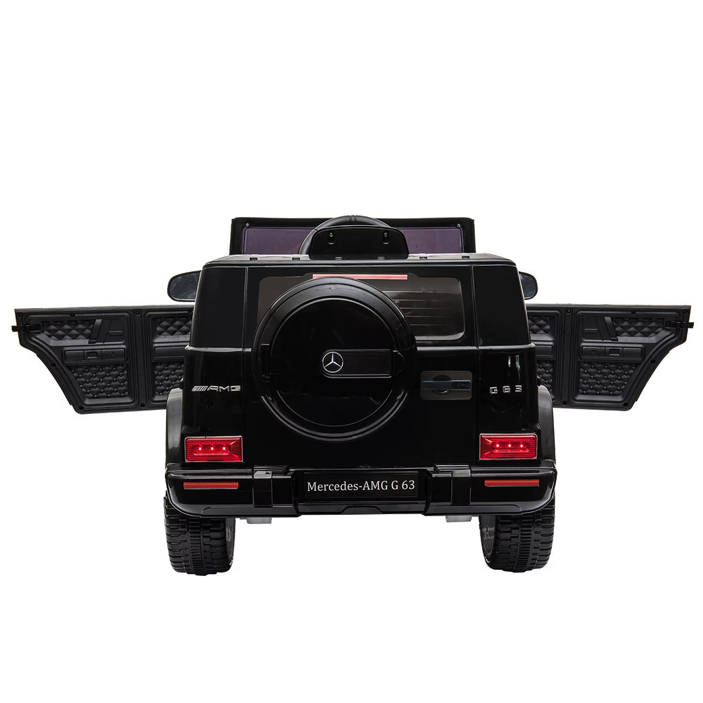 12V Battery Powered Ride On Car with Remote LED Lights Black Q2718