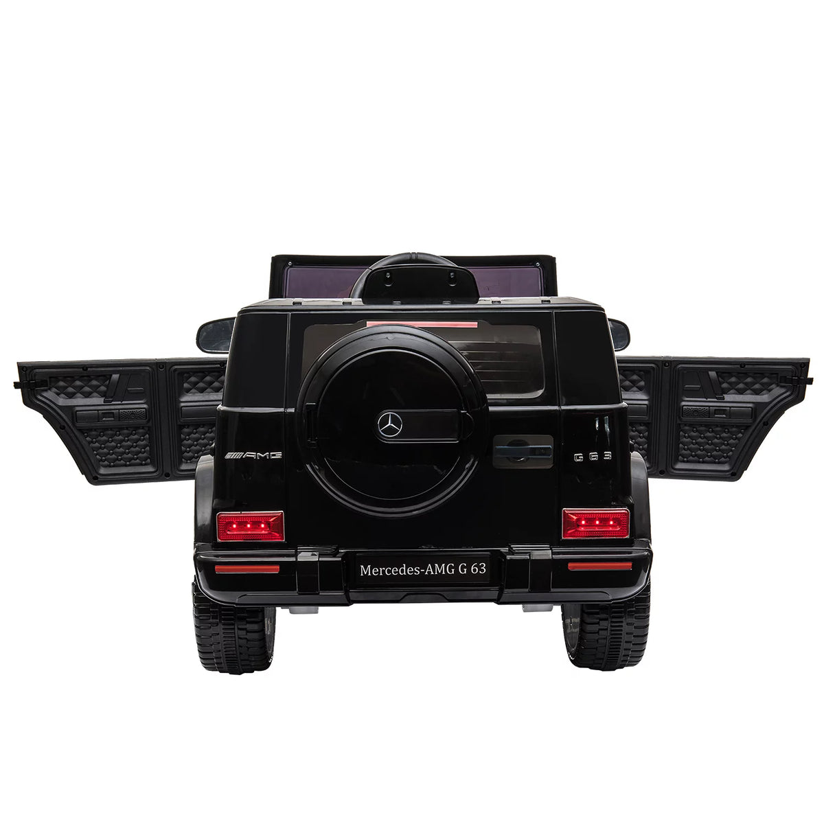 12V Battery Powered Ride On Car with Remote LED Lights Black Q2718