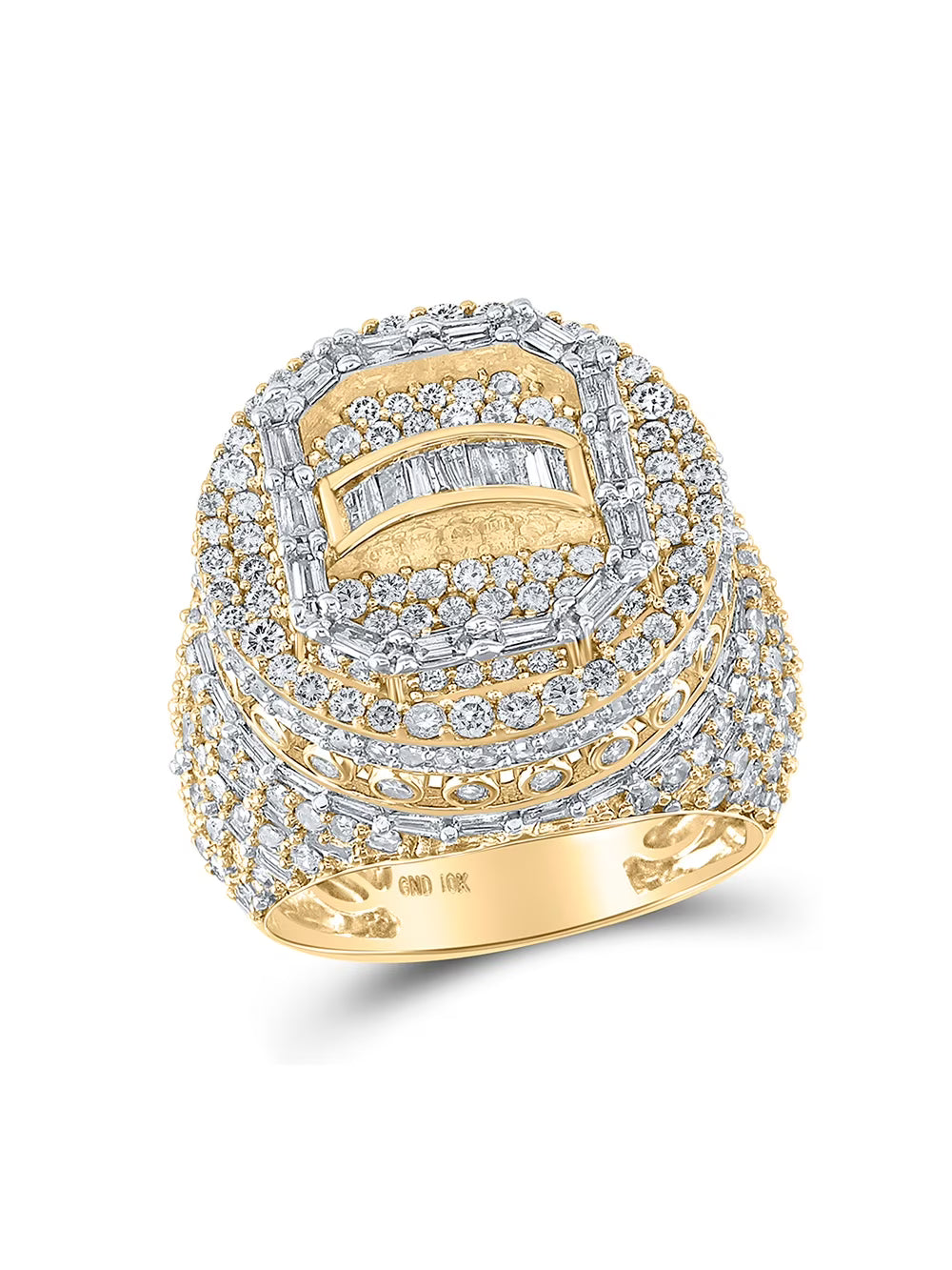 10kt Yellow Gold Mens Diamond Circle Ring R9711