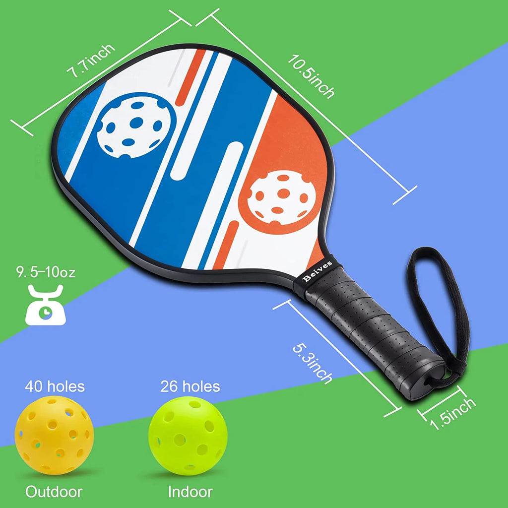 Multicolor Basswood Pickleball Paddles Set with Balls I593981
