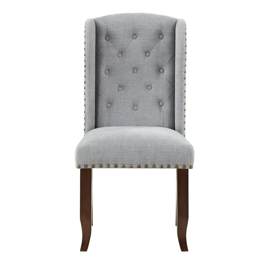 Brown and Grey Traditional Accent Dining Chair Set of Two R9989