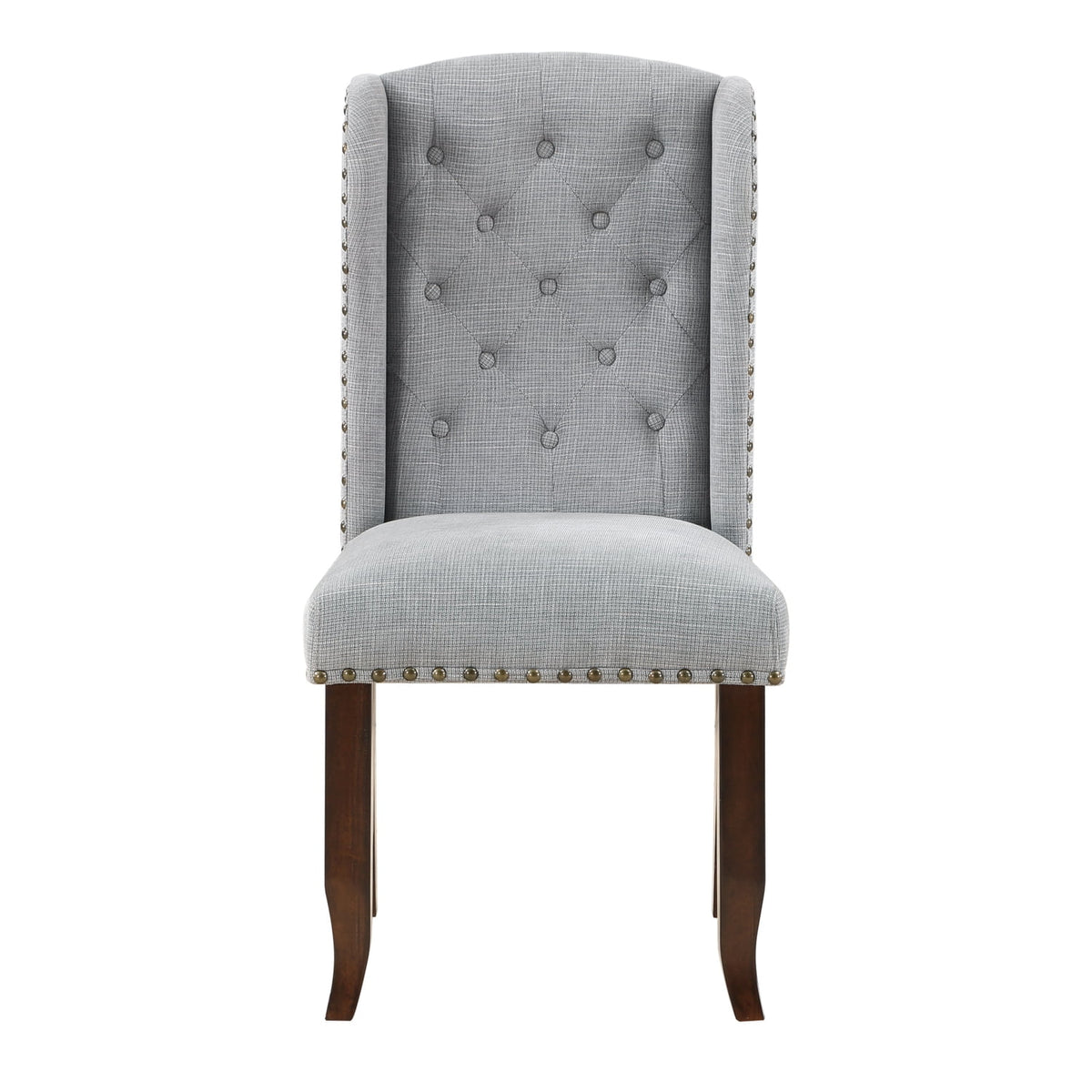 Brown and Grey Traditional Accent Dining Chair Set of Two R9989