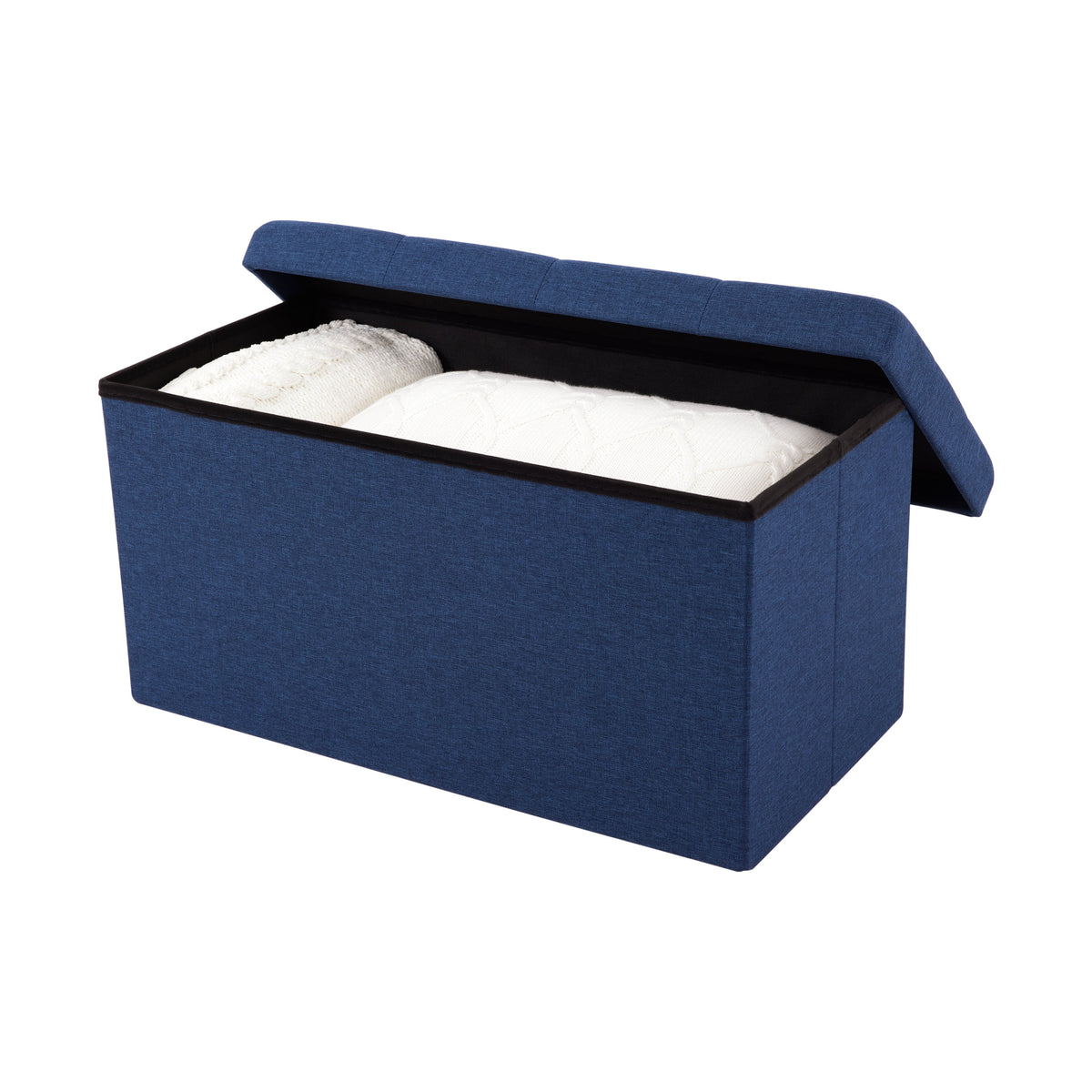 Cushioned Fabric Storage Ottoman Bench P530