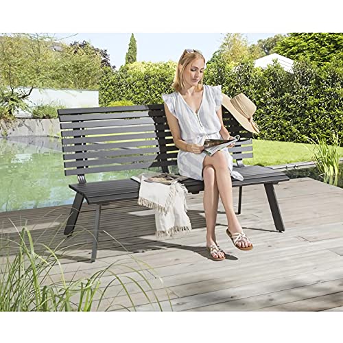 Dark Grey Aluminum Outdoor Bench F48031