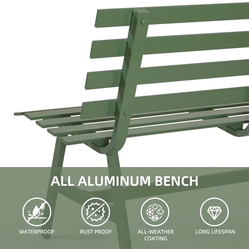 Blue Weatherproof Aluminum Outdoor Bench O371