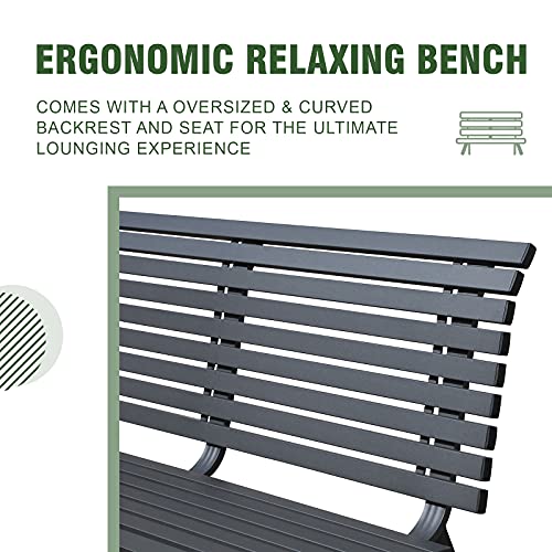 Dark Grey Aluminum Outdoor Bench F48031