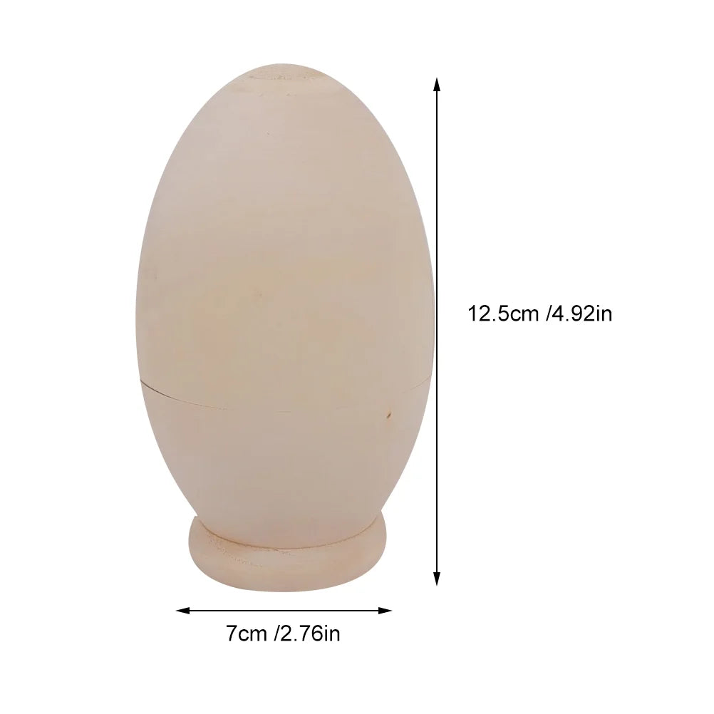 Unpainted Wooden Matryoshka Stacking Dolls Nesting Eggs L728