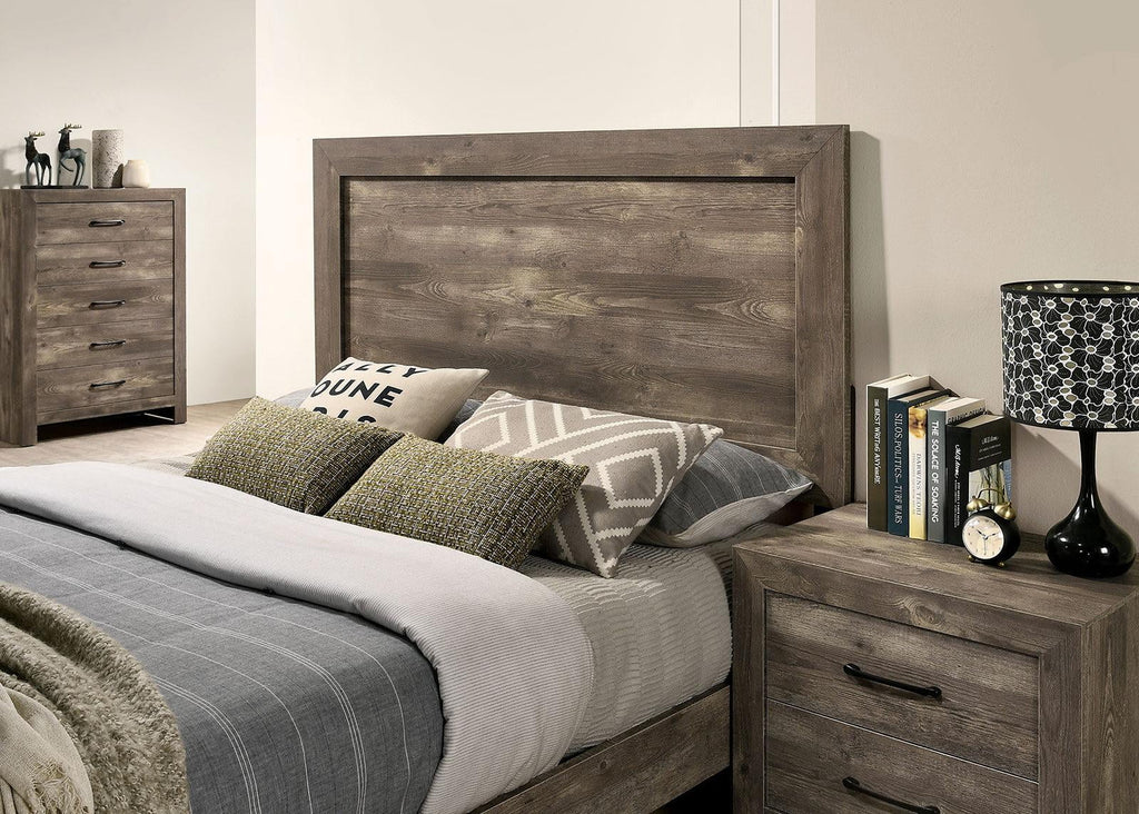 Natural Tone Wood Queen Bedroom Set 5pcs F802