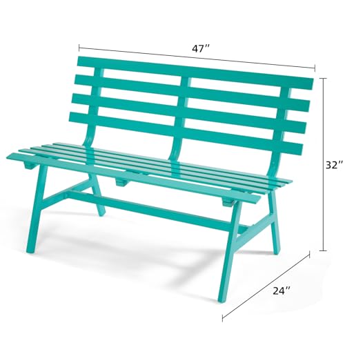Blue Weatherproof Aluminum Outdoor Bench O371