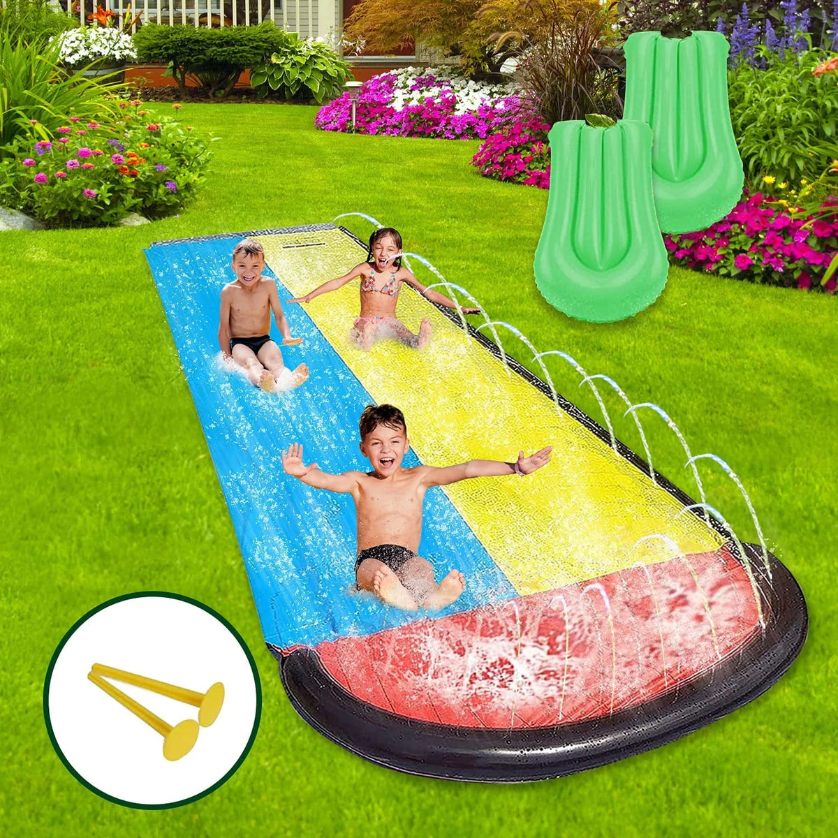 15.5ft Lawn Slide with Splash Sprinklers F619