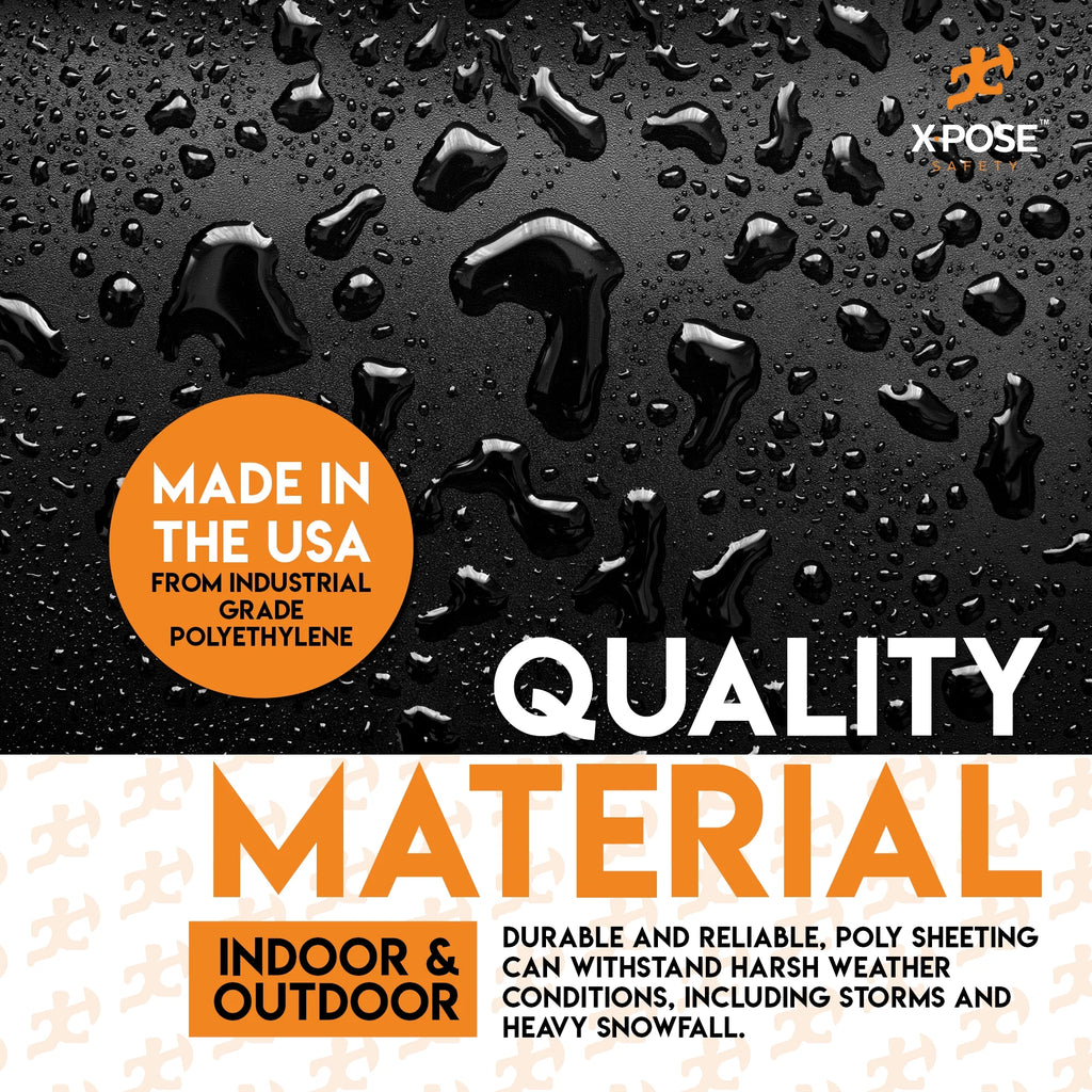 Black Poly Sheeting 10 x 100 Feet Heavy Duty 3.4 Mil Thick Plastic Tarp Waterproof Cover V950