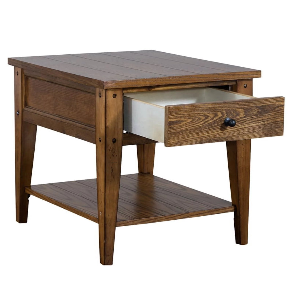 Oak Square End Table Set O8304