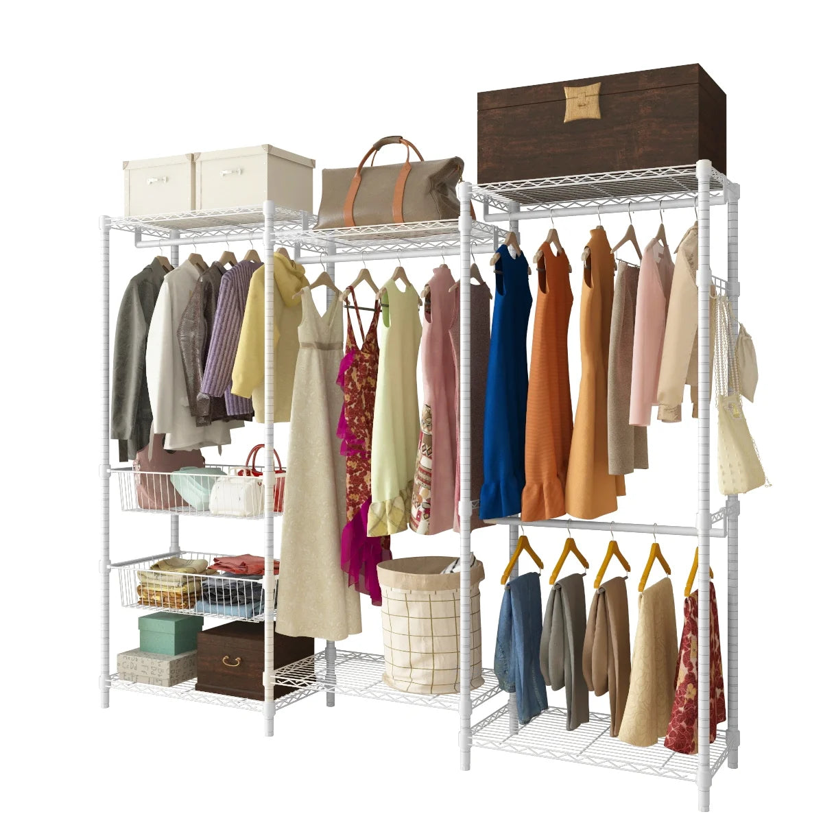 89"L Freestanding Closet Storage Organizer White A78720