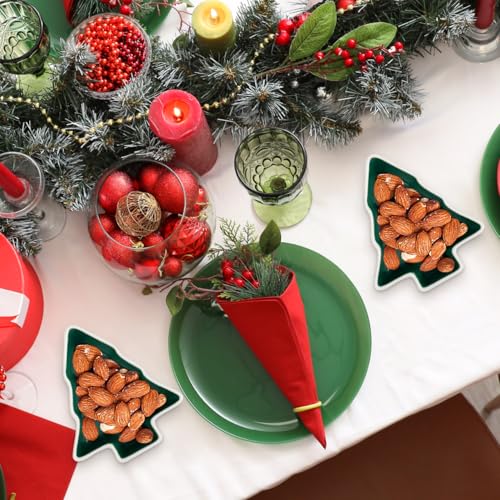 2Pcs Small Ceramic Christmas Candy Bowls Q200