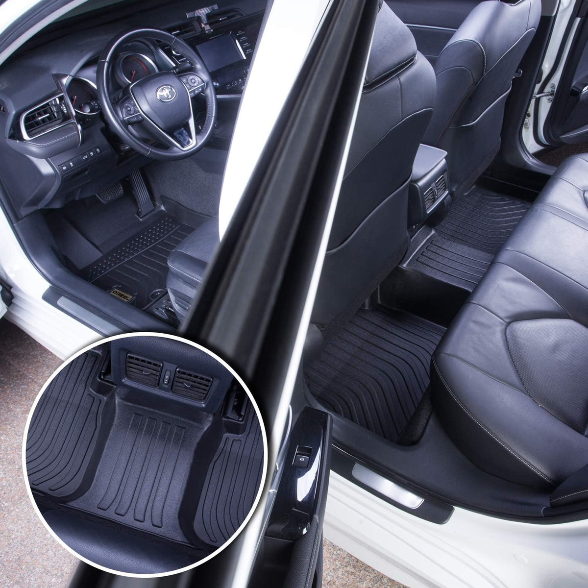 Black Floor Mats Front and Rear Car Carpet N854
