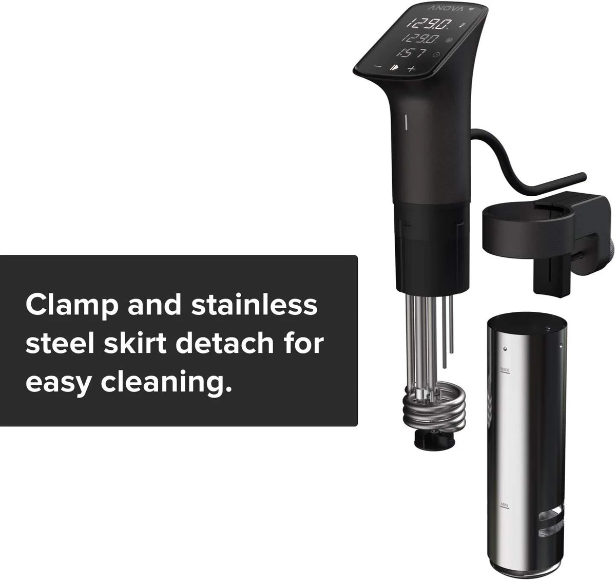 Sous Vide Precision Cooker 1200 Watts Black and Silver P3595