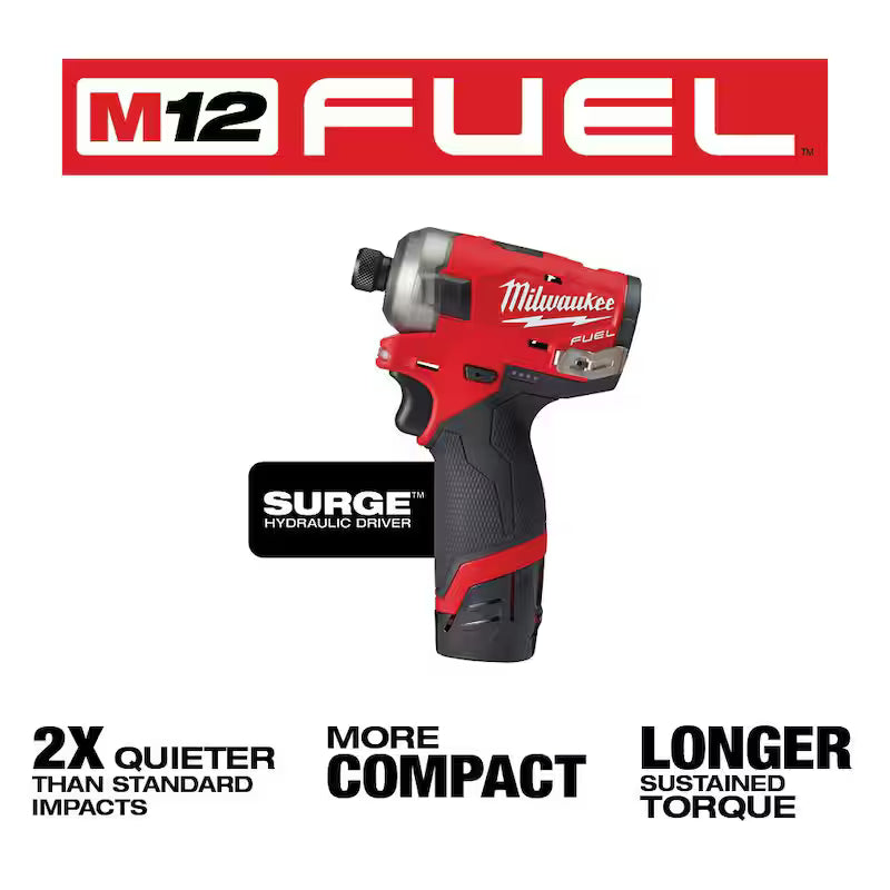 12V Lithium-Ion Brushless Cordless 1/4 in. Hex Impact Driver Kit with 2.0Ah Batteries Q533837