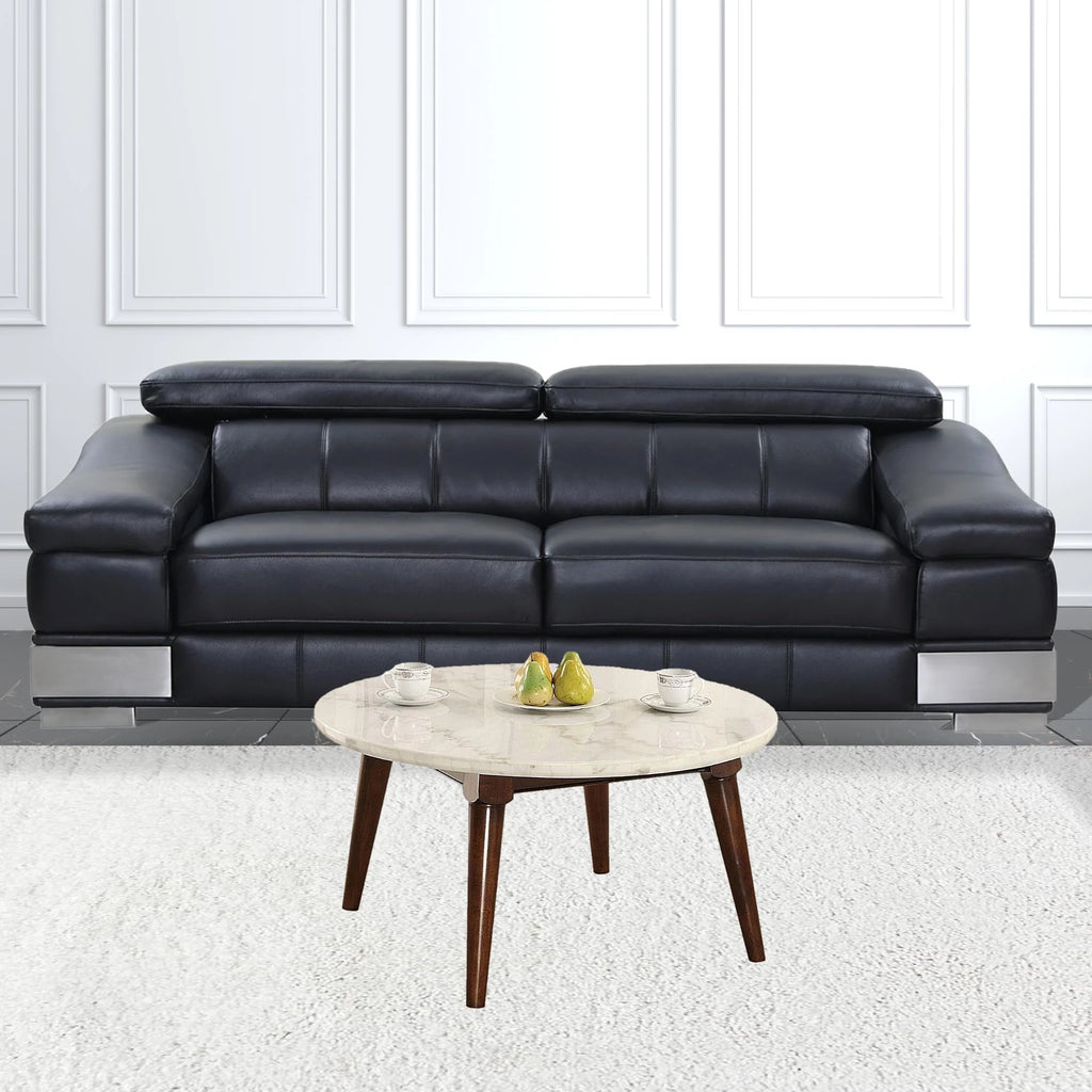Walnut Marble Round Coffee Table M343