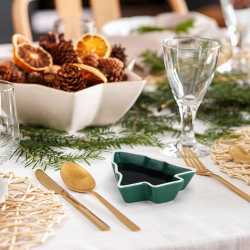 2Pcs Small Ceramic Christmas Candy Bowls Q200
