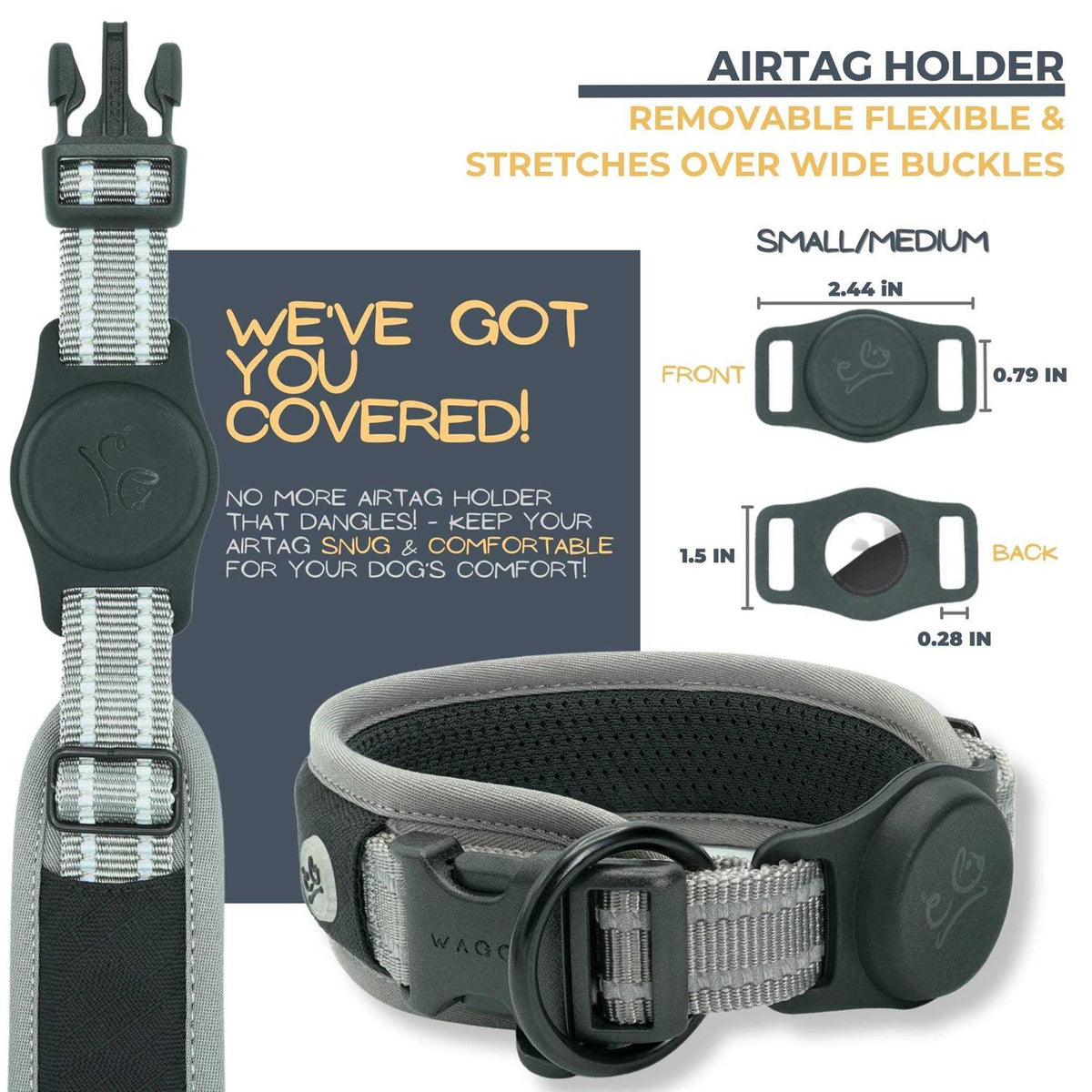 Adjustable Reflective Padded Dog Collar K3613