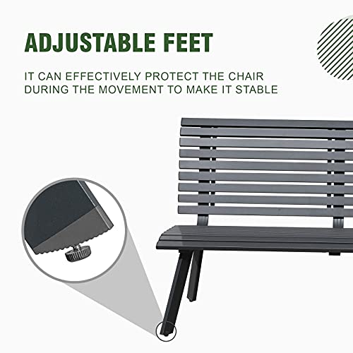 Dark Grey Aluminum Outdoor Bench F48031