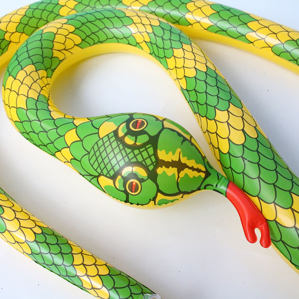 Yellow Simulate Inflatable Snake Model Toys Prank Prop Decoration Kids Animal Toy K589