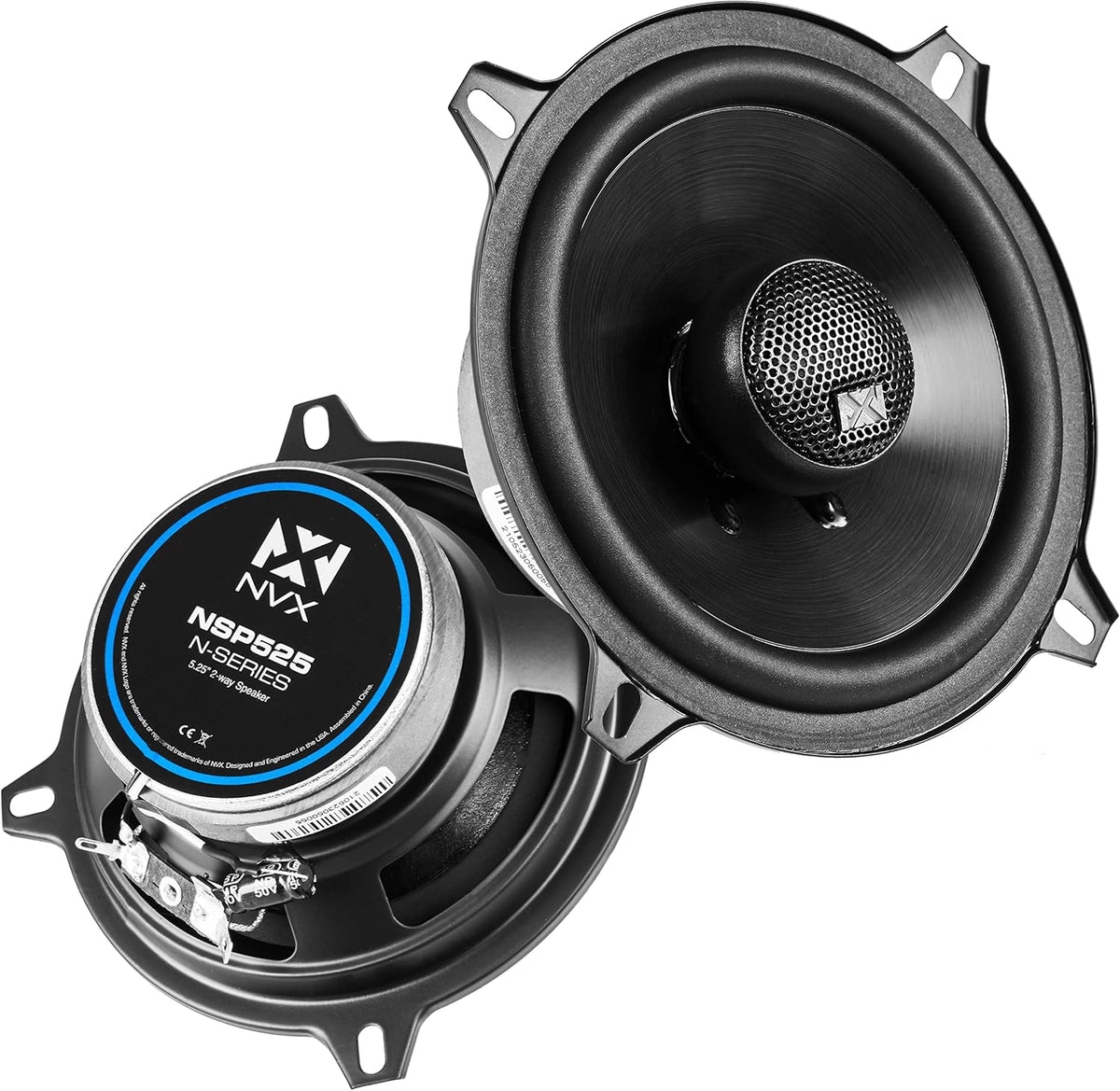 Set of 2 6 x 8 inch 80 watt RMS 2-Way Coaxial Car Speakers with Silk Dome Tweeters D542