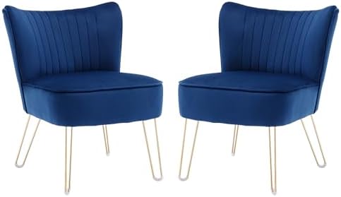 Velvet Accent Chairs with Golden U-Shape Legs O39920