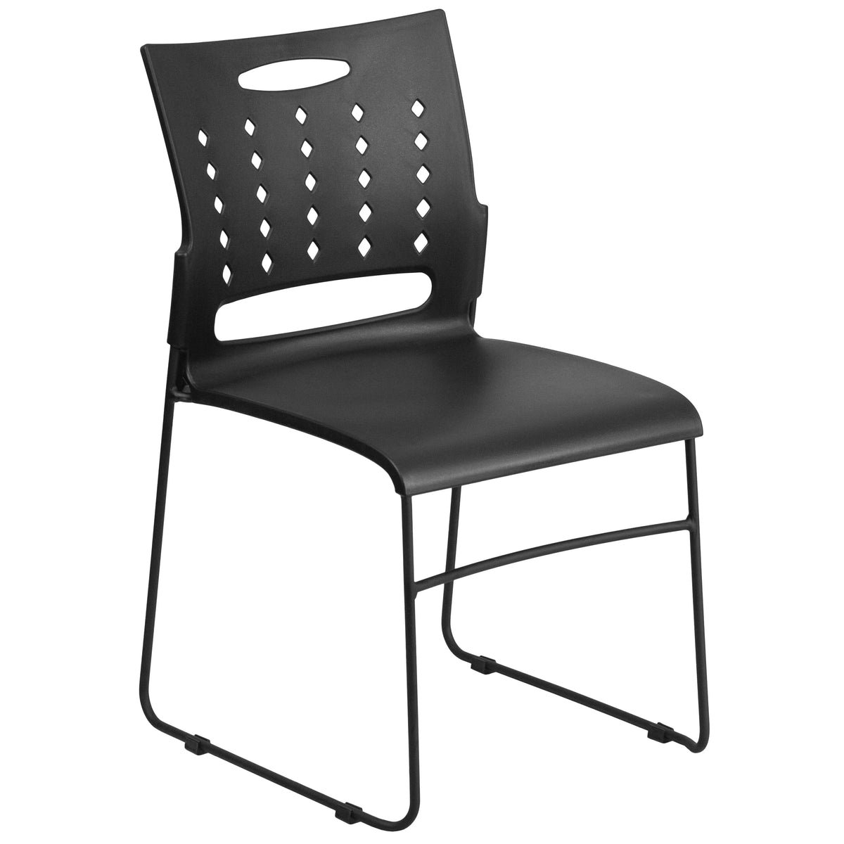Black Sled Base Stack Chair with Air-Vent Back P319791