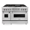 48 In. Gas Range with Gas Stove and Gas Oven in Stainless Steel with Brass Burners M3344
