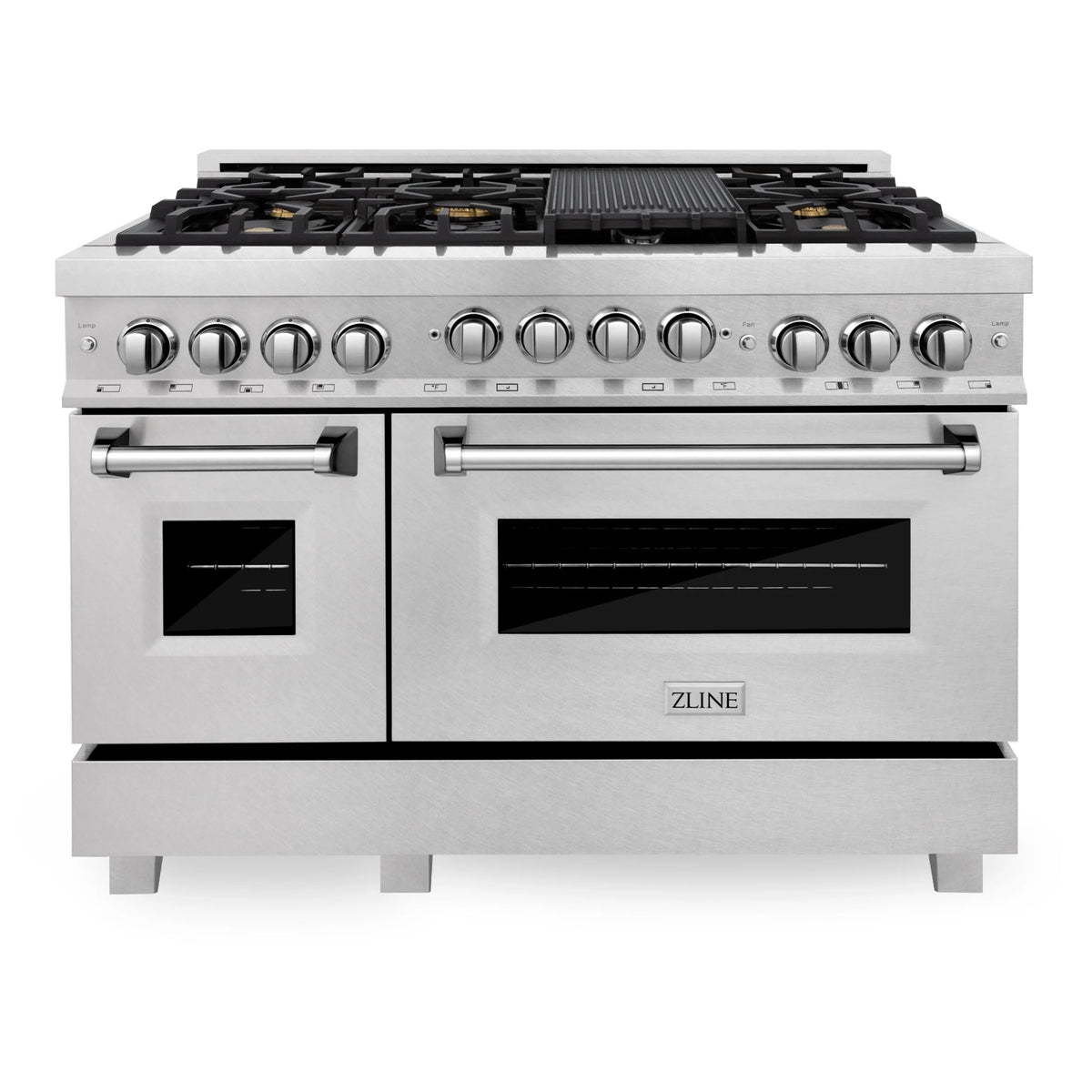 48 In. Gas Range with Gas Stove and Gas Oven in Stainless Steel with Brass Burners M3344