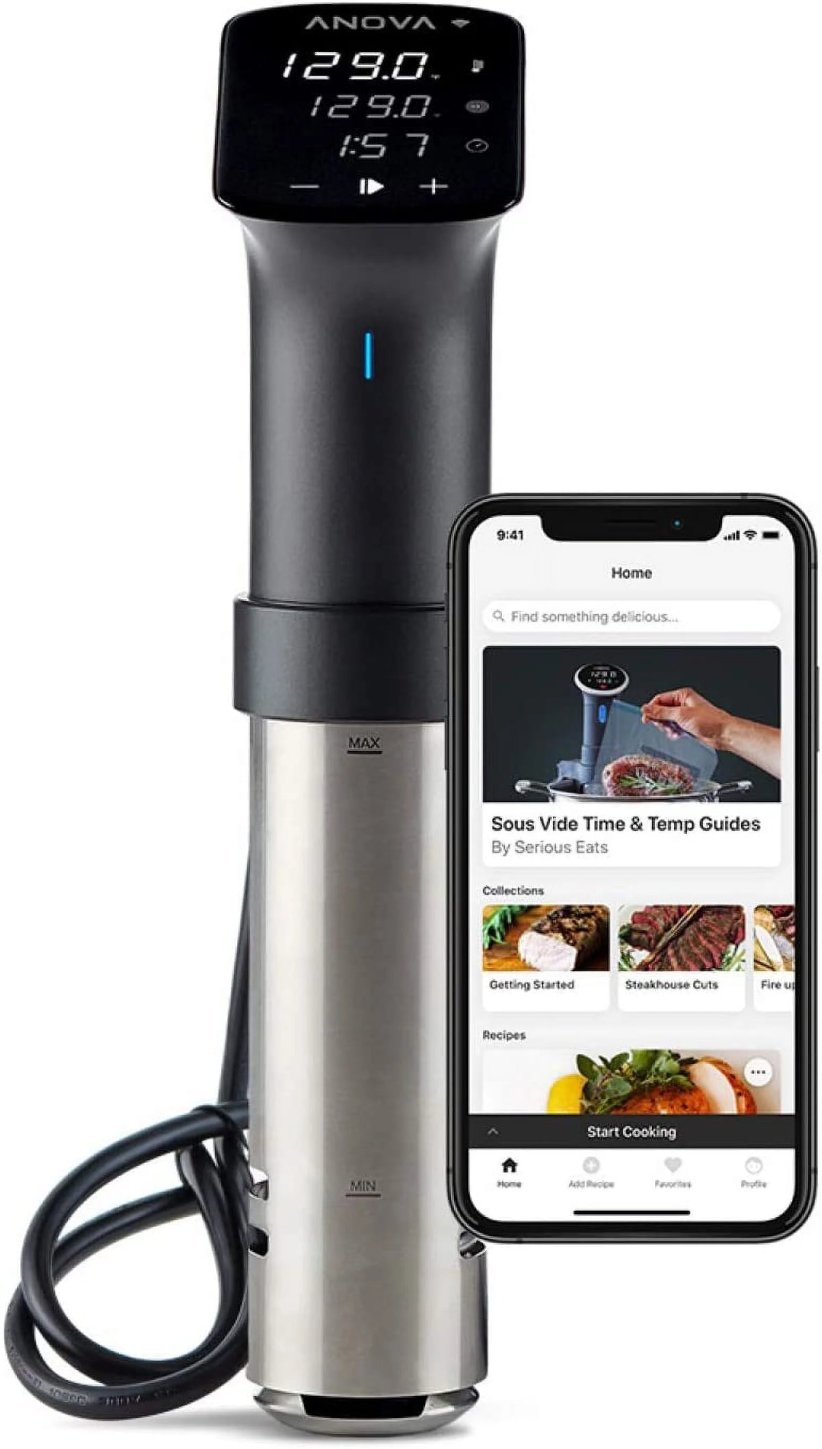 Sous Vide Precision Cooker 1200 Watts Black and Silver P3595