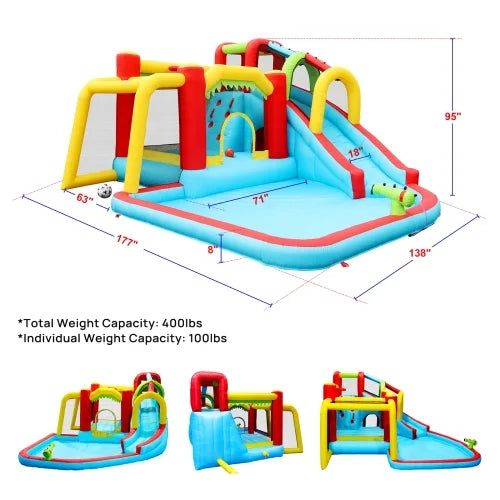 7 in1 Inflatable Water Park Bouncer with Splash Pool V30711