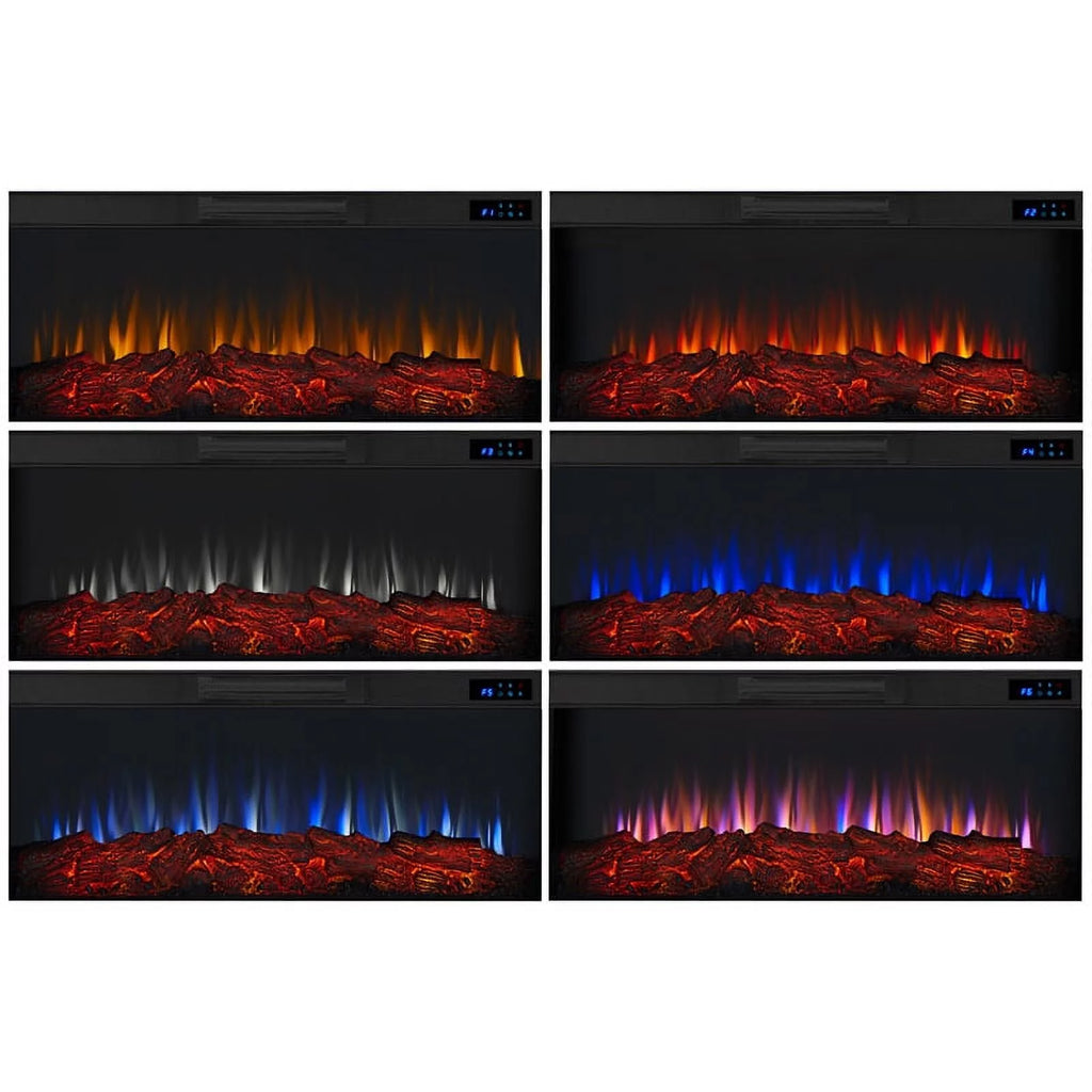 68" Wood Electric Fireplace in Venetian Gray W768077