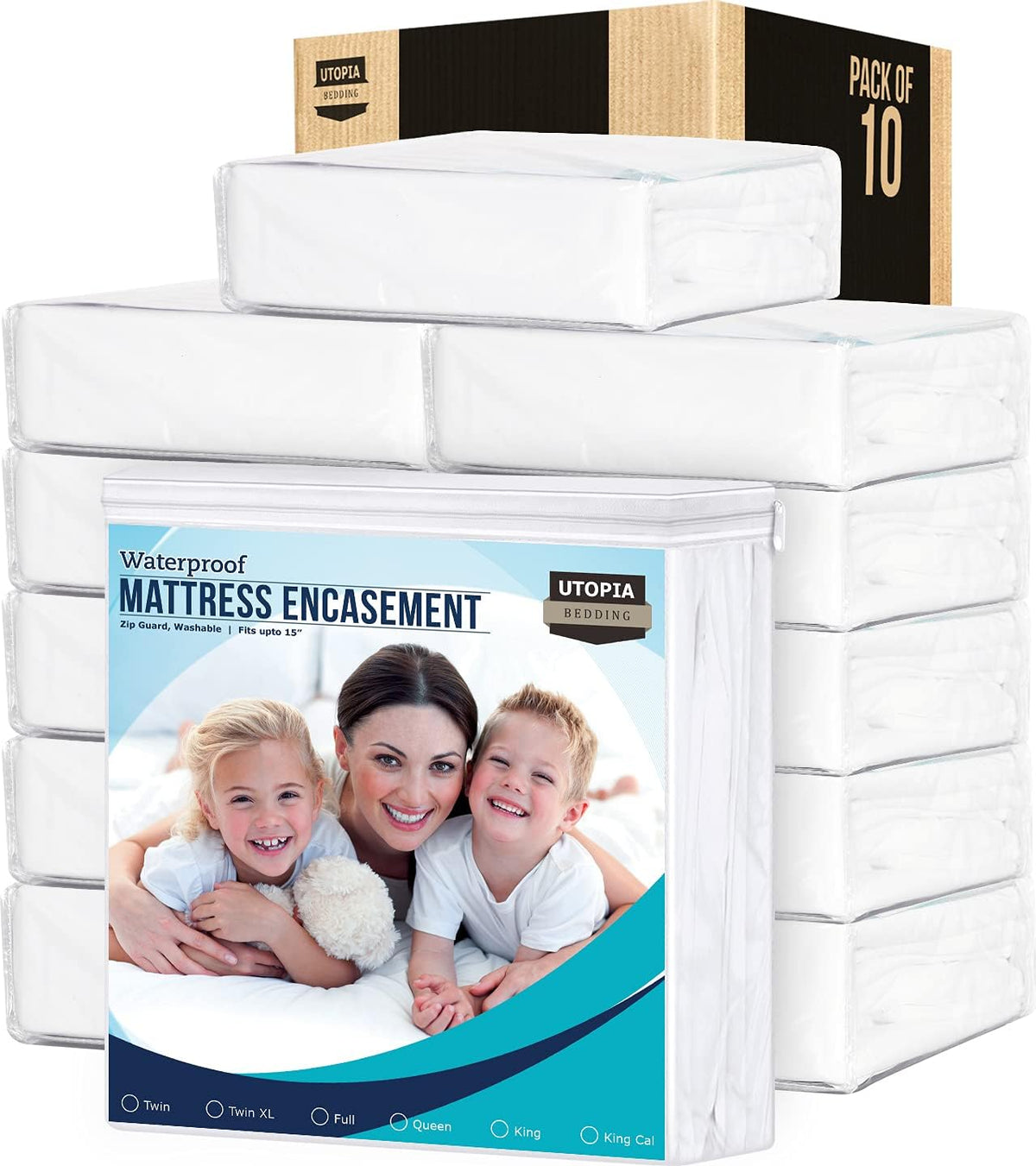 Twin XL 100% Waterproof Zippered Mattress Encasement S6063