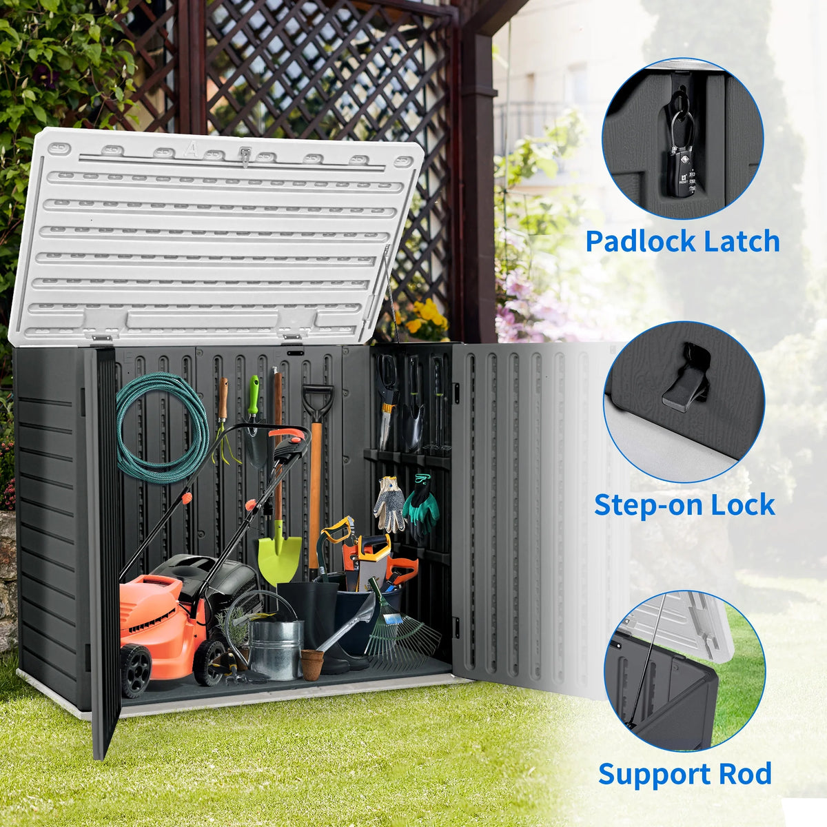 Weather Resistant Resin Storage Shed 35 Cu ft H525