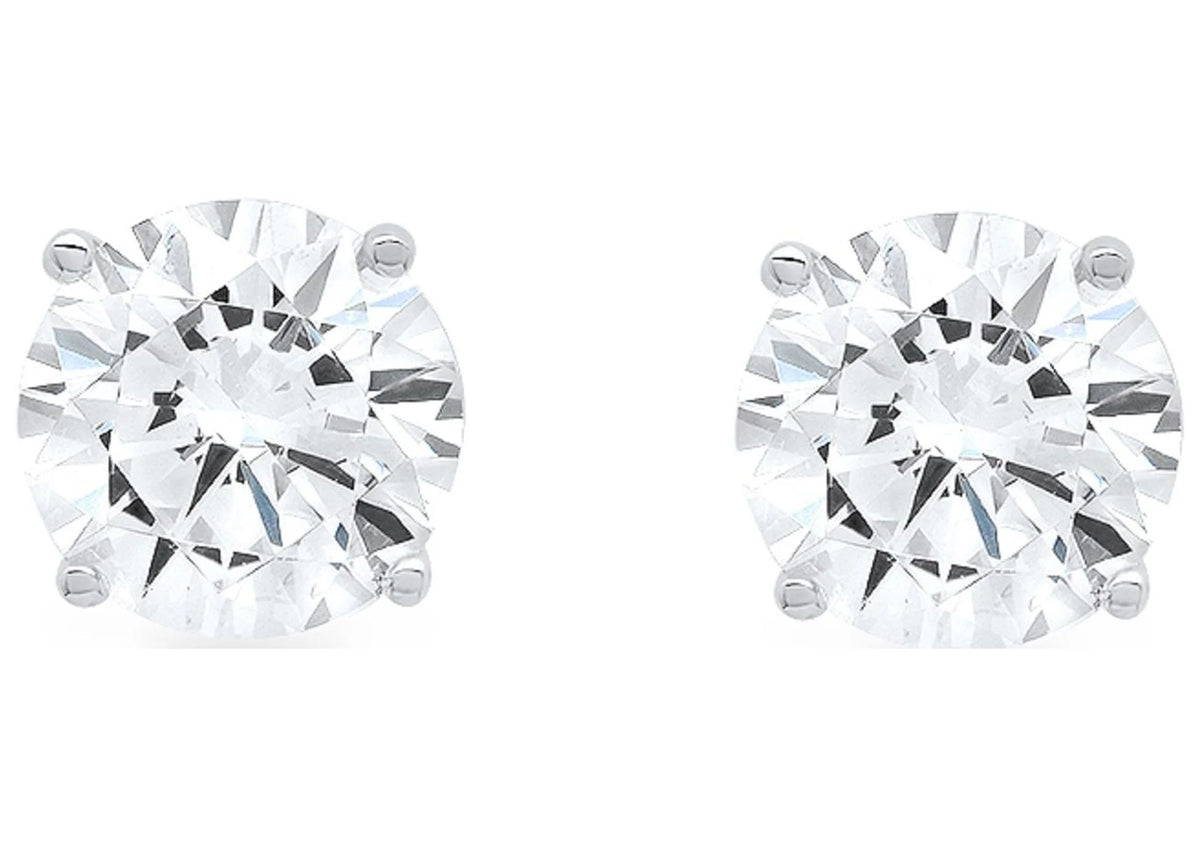 18K White Gold Diamond Stud Earrings N46839