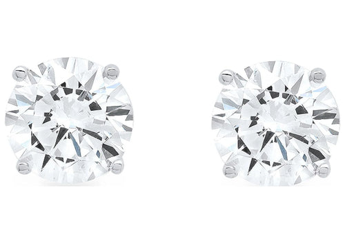 18K White Gold Diamond Stud Earrings N46839